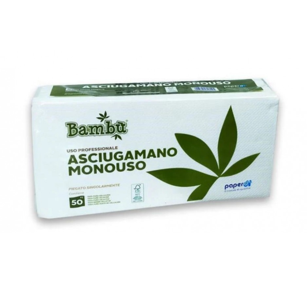 Paperdì Bambù asciugamani monouso 50pz – Asciugamano professionale in cellulosa