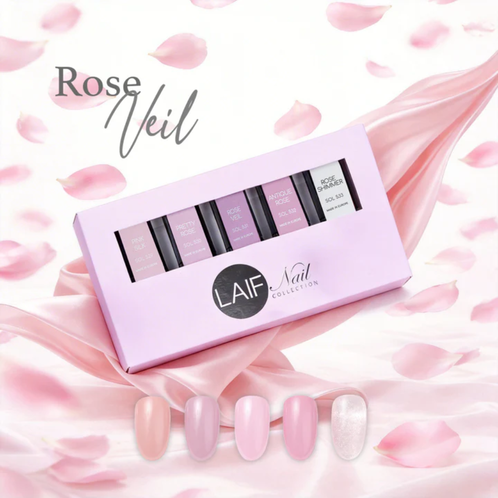 kit smalto semipermanente laif rose veil 5 colori gel unghie professionale