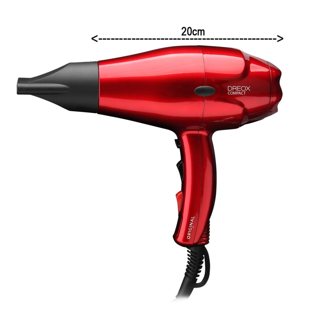 Dreox Asciugacapelli Professionale Compact Rosso 2000W