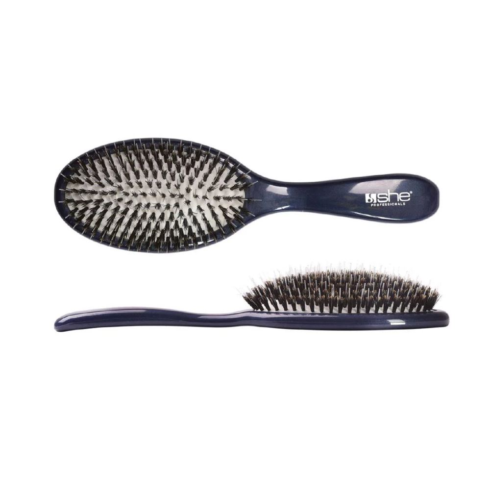 FB 511 spazzola professionale ovale setole naturali blu lucido