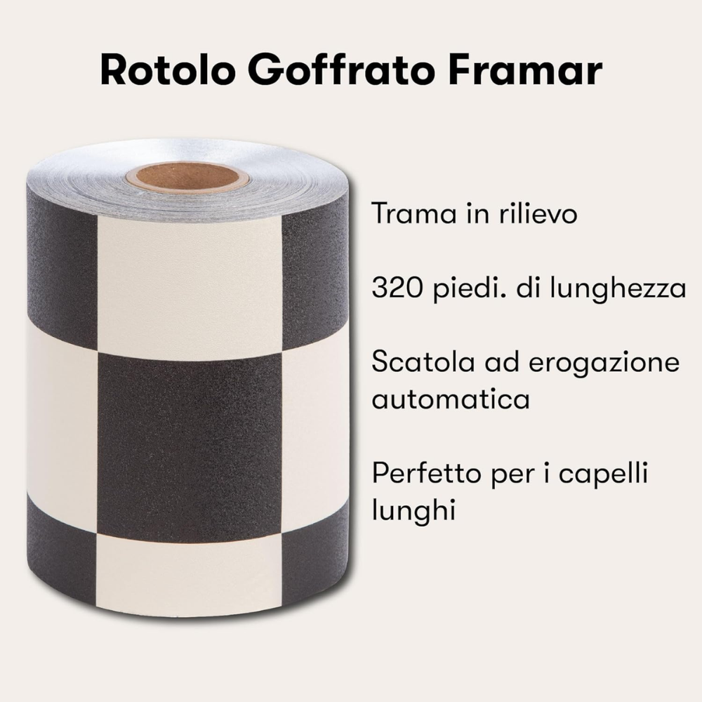 Framar Rotolo Alluminio Goffrato Checked Out per Colorazione e Meches