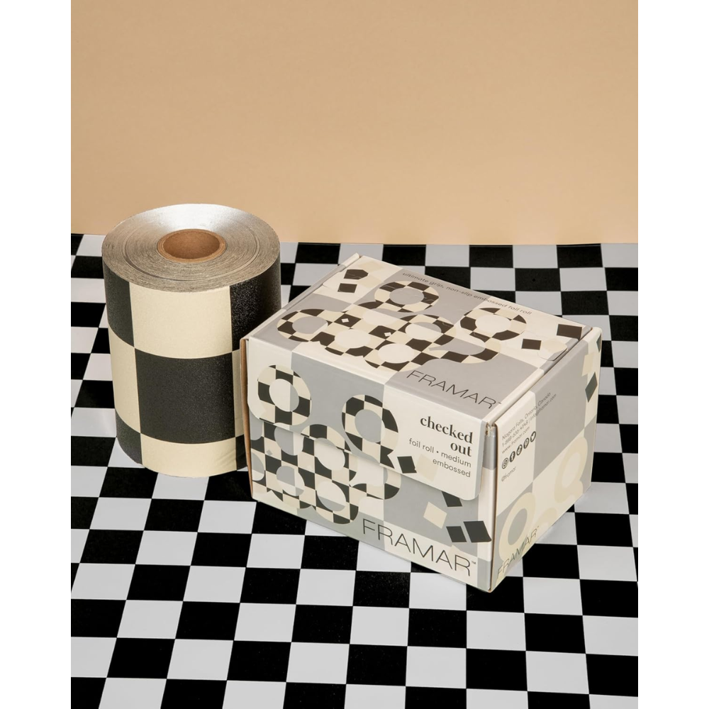 Framar Rotolo Alluminio Goffrato Checked Out per Colorazione e Meches