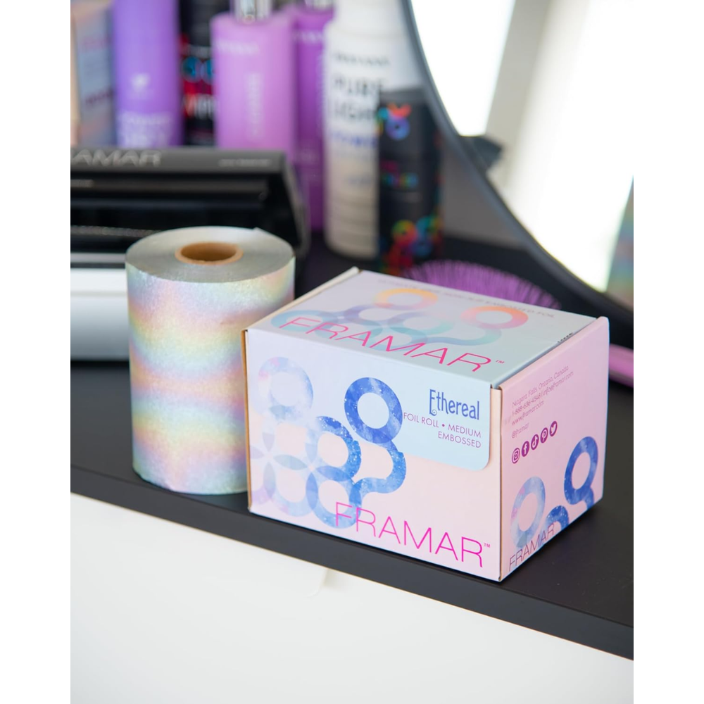 Framar Rotolo Alluminio Goffrato Ethereal Arcobaleno per Colorazione e Meches