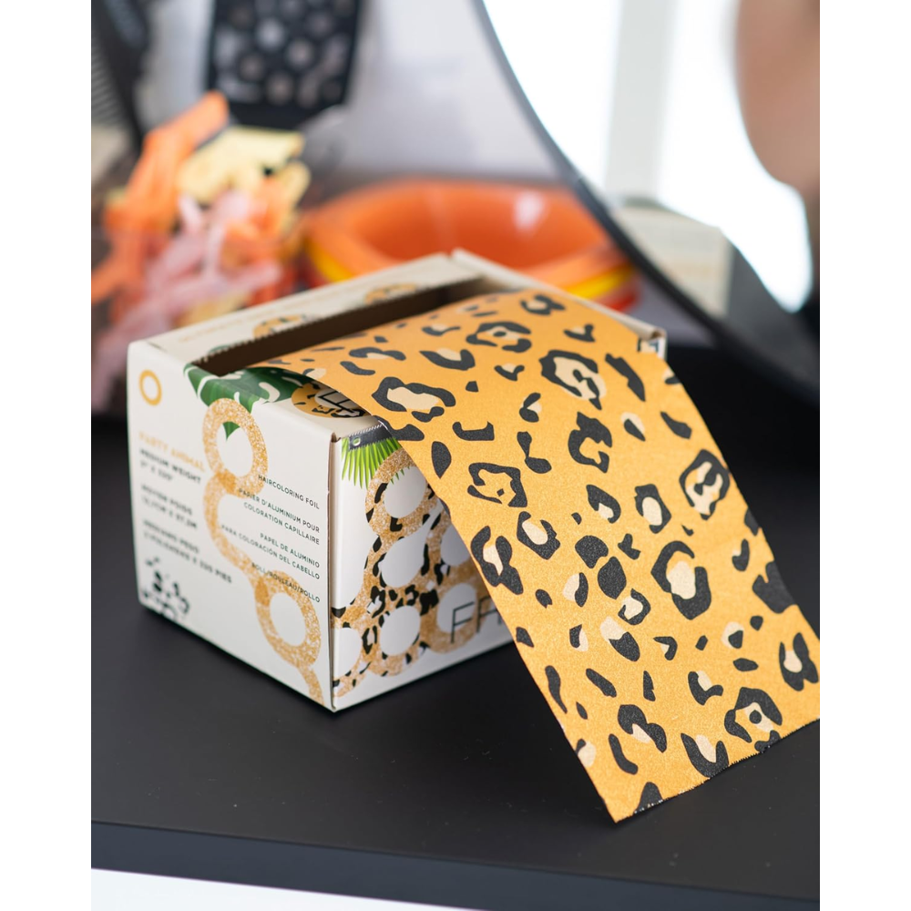 Framar Rotolo Alluminio Goffrato Party Animal Leopardato per Colorazione e Meches