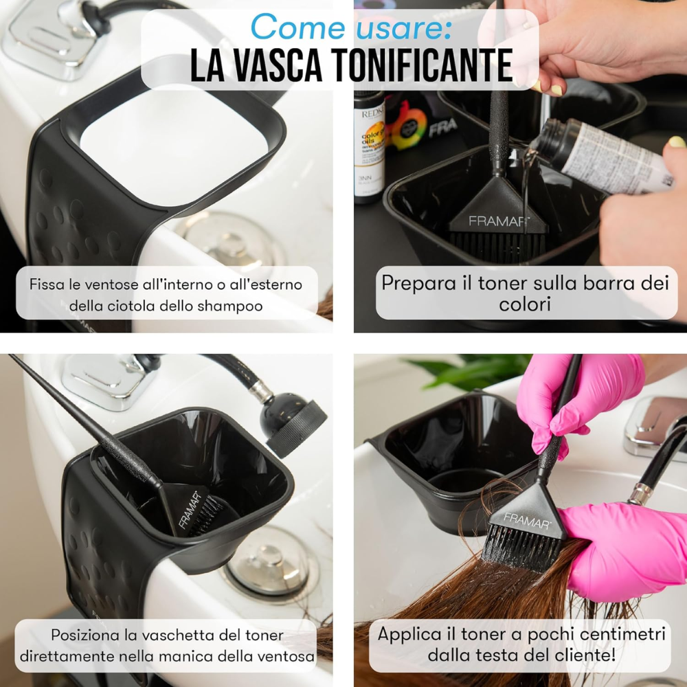 Framar Toning Tub Ciotola per Tinta e Tonalizzante con Supporto a Ventosa