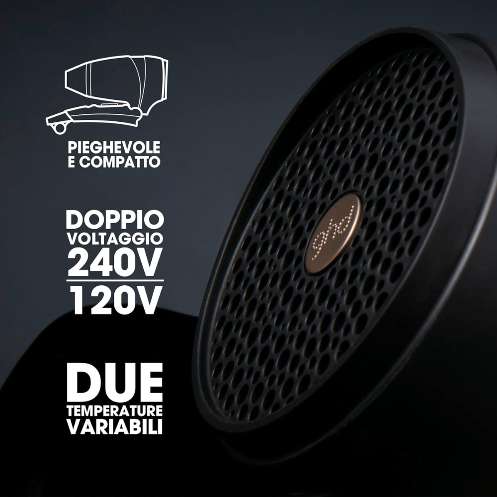 GHD Flight+ Phon da Viaggio Professionale Nero