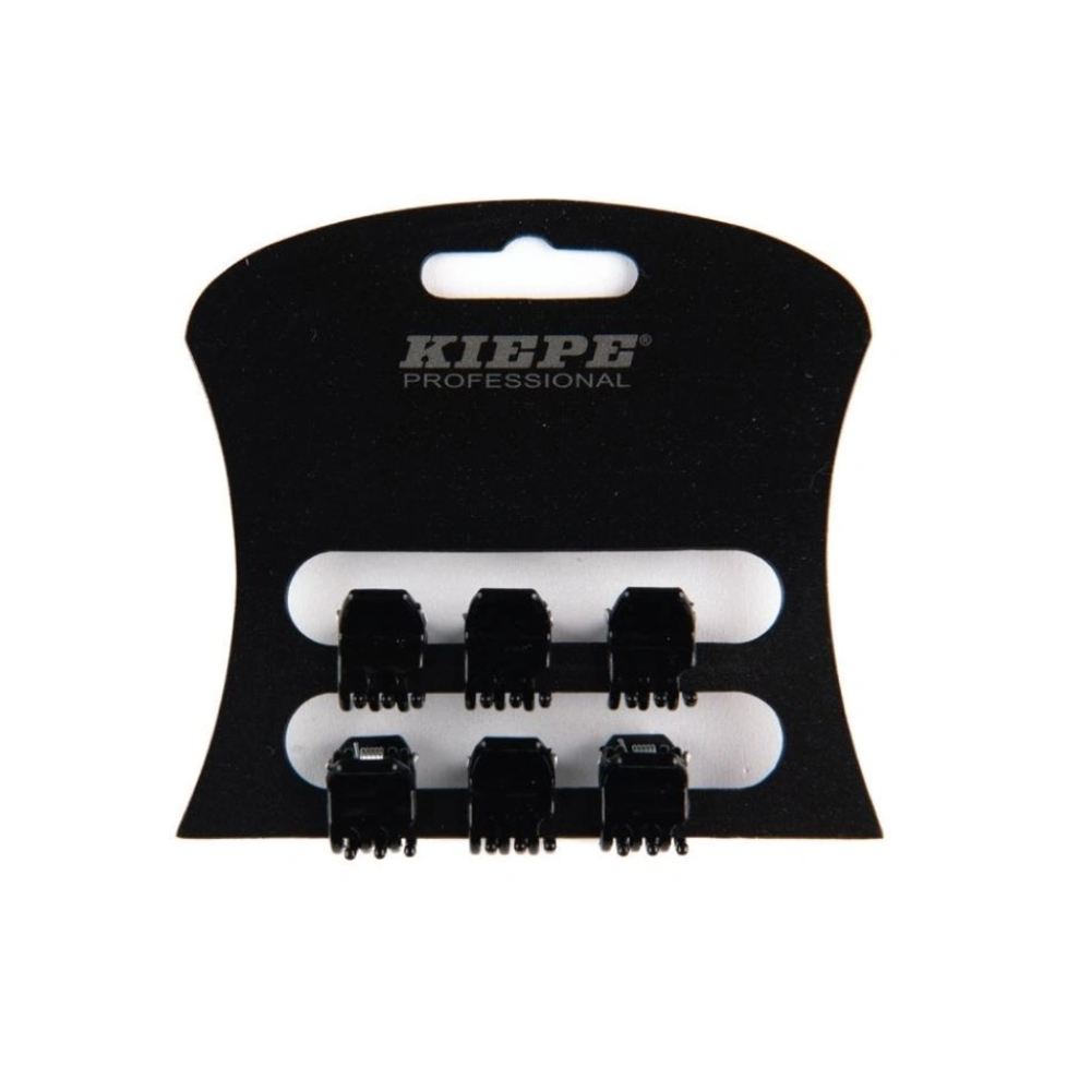 Kiepe Mini Pinzette Fermacapelli Nere 1,2 cm 6 pz