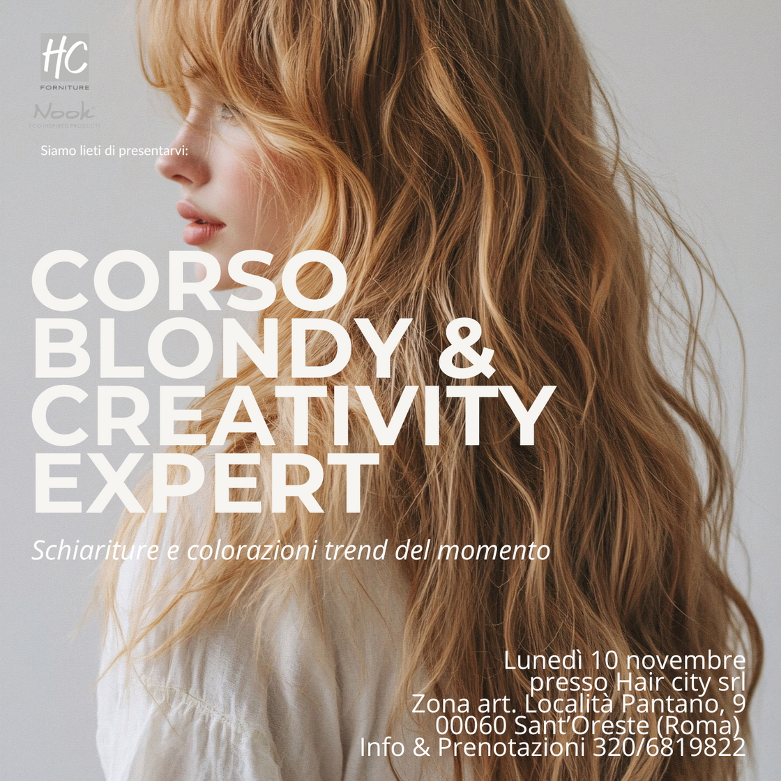 Collezione colori e tagli ispirati a Klimt e Kandinsky presentati nel corso Nook Blondy & Creativity