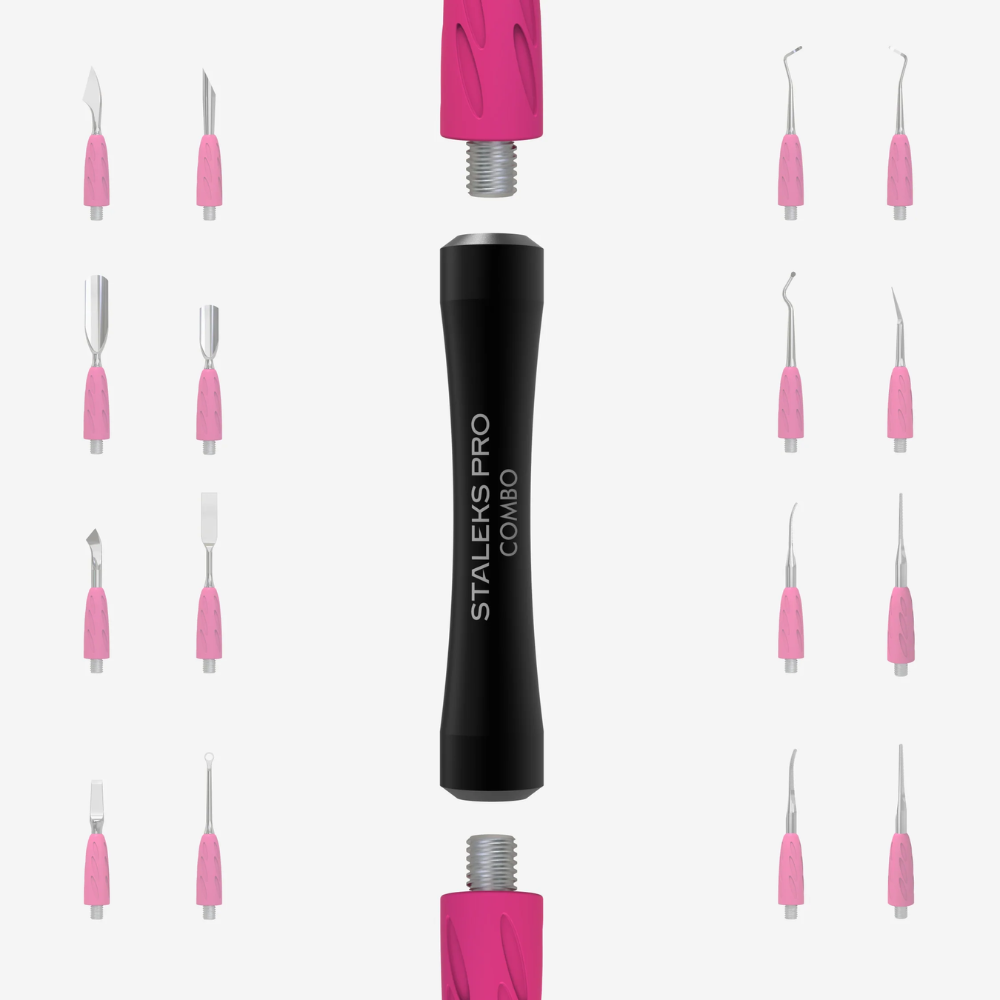 Staleks Pro Parte Operativa COMBO UNIQ 32 – Curette Curvata a Destra per Pedicure Professionale