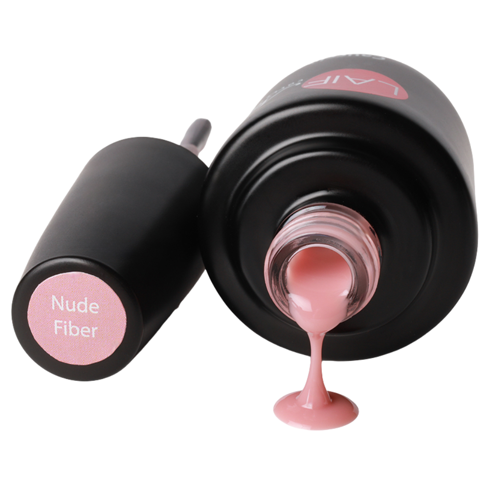 Gel rinforzante Laif Caucciù Gel Fiber Nude Fiber 15 ml – formula con fibre di vetro per unghie forti e naturali