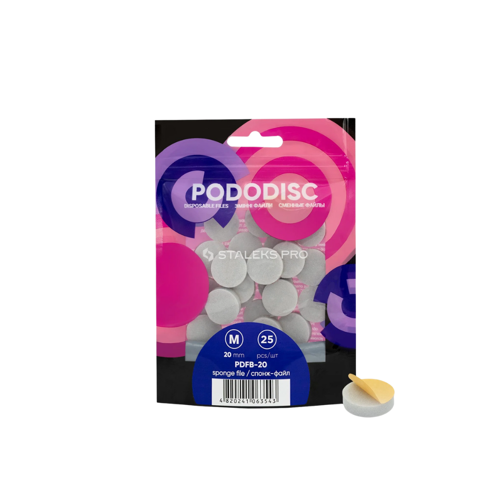 Staleks Pro Spugnette per Pododisc Pedicure 20 mm – lime in spugna monouso 25 pz per rifinitura professionale