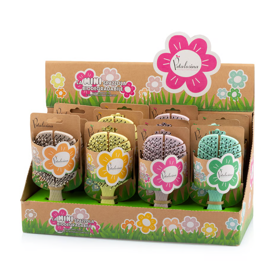 Petalosina Mini Spazzola Biodegradabile Districante – Singola o Display 12 Pezzi