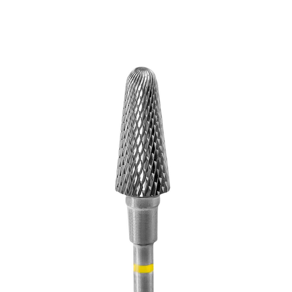 Staleks Punta Carbide Tronco Giallo Super Fine – Ø 6 mm / Lunghezza 14 mm