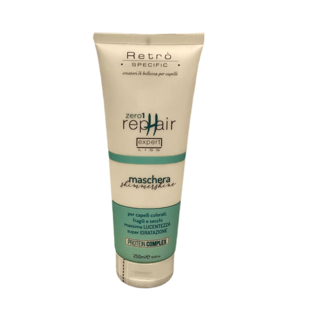 RETRO’ Rephair 01 Maschera ShimmerShine 250ml – Trattamento nutriente per capelli colorati e danneggiati