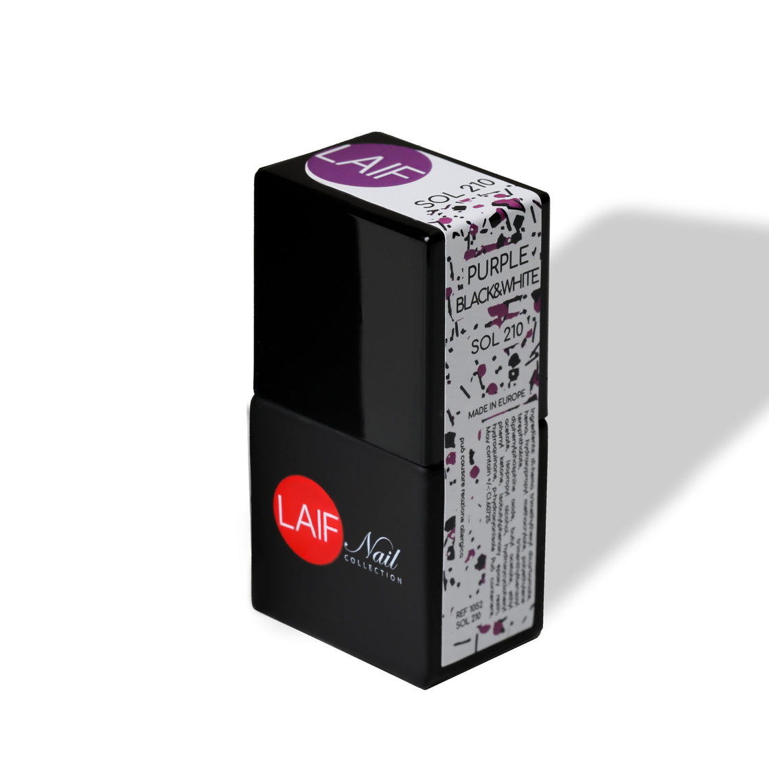 Laif Semi-permanent Gel Nail Polish SOL 210 Purple &amp; Black &amp; White