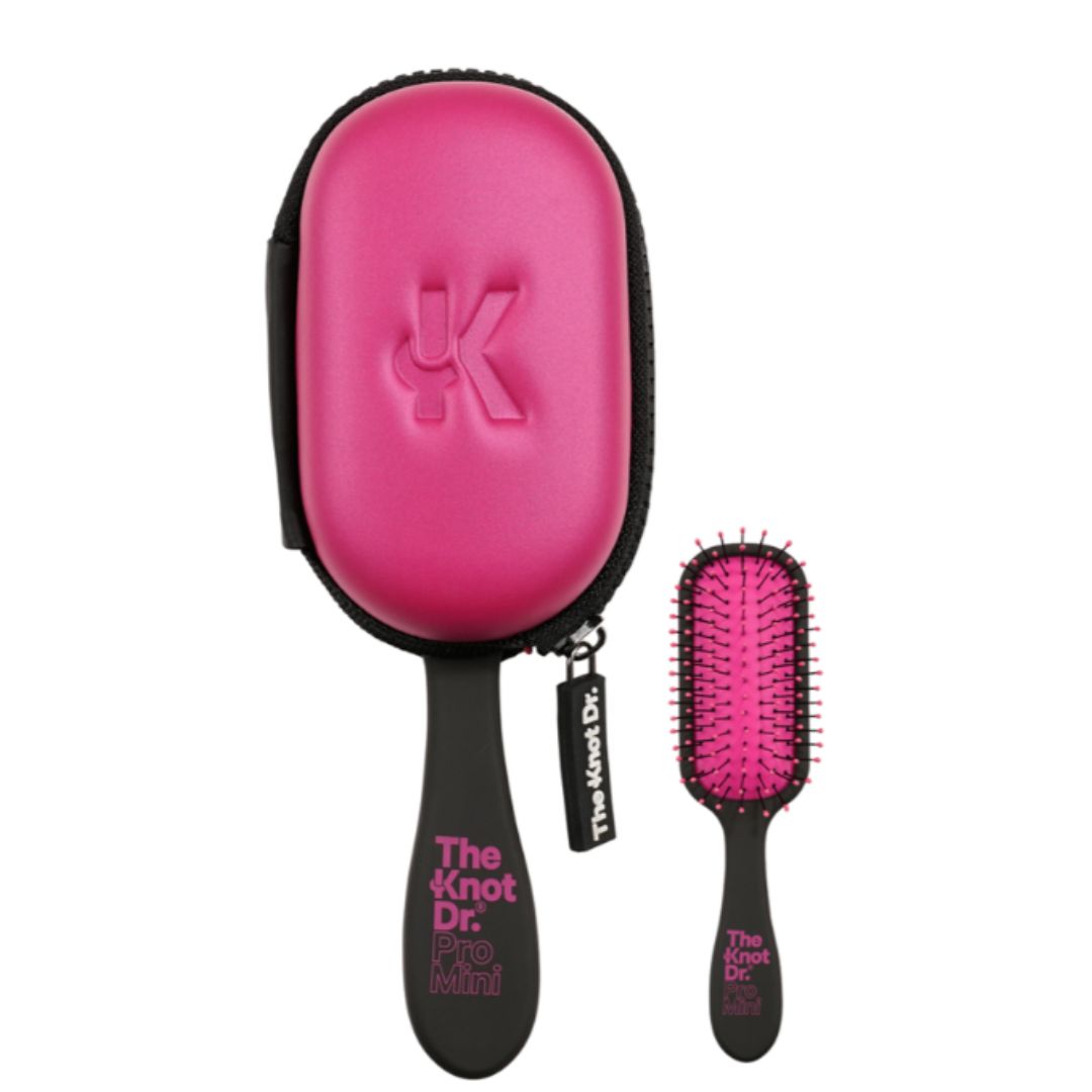 The Knot Dr Spazzola Pro Mini Wet & Dry Detangler Custodia Fucsia