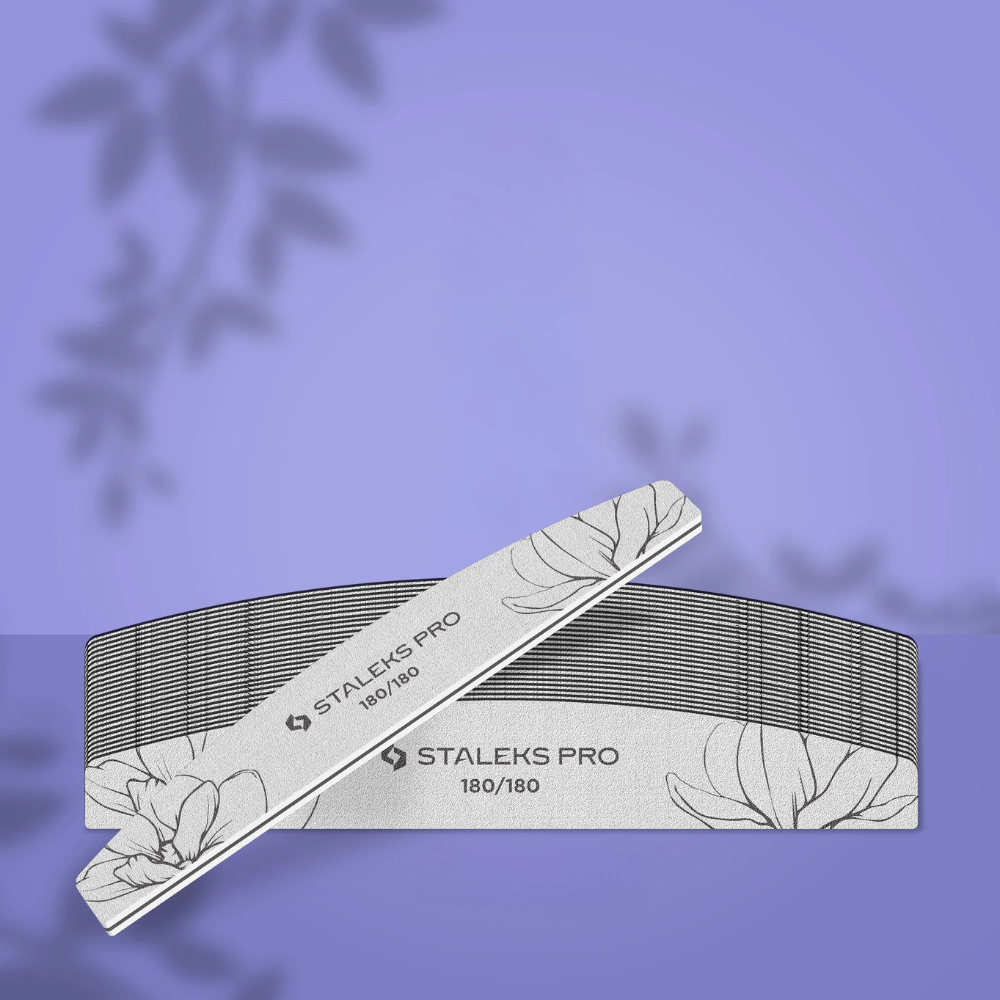 Staleks Pro Lima Unghie Minerale Expert 180/180 Mezzaluna – 25pz Professionali
