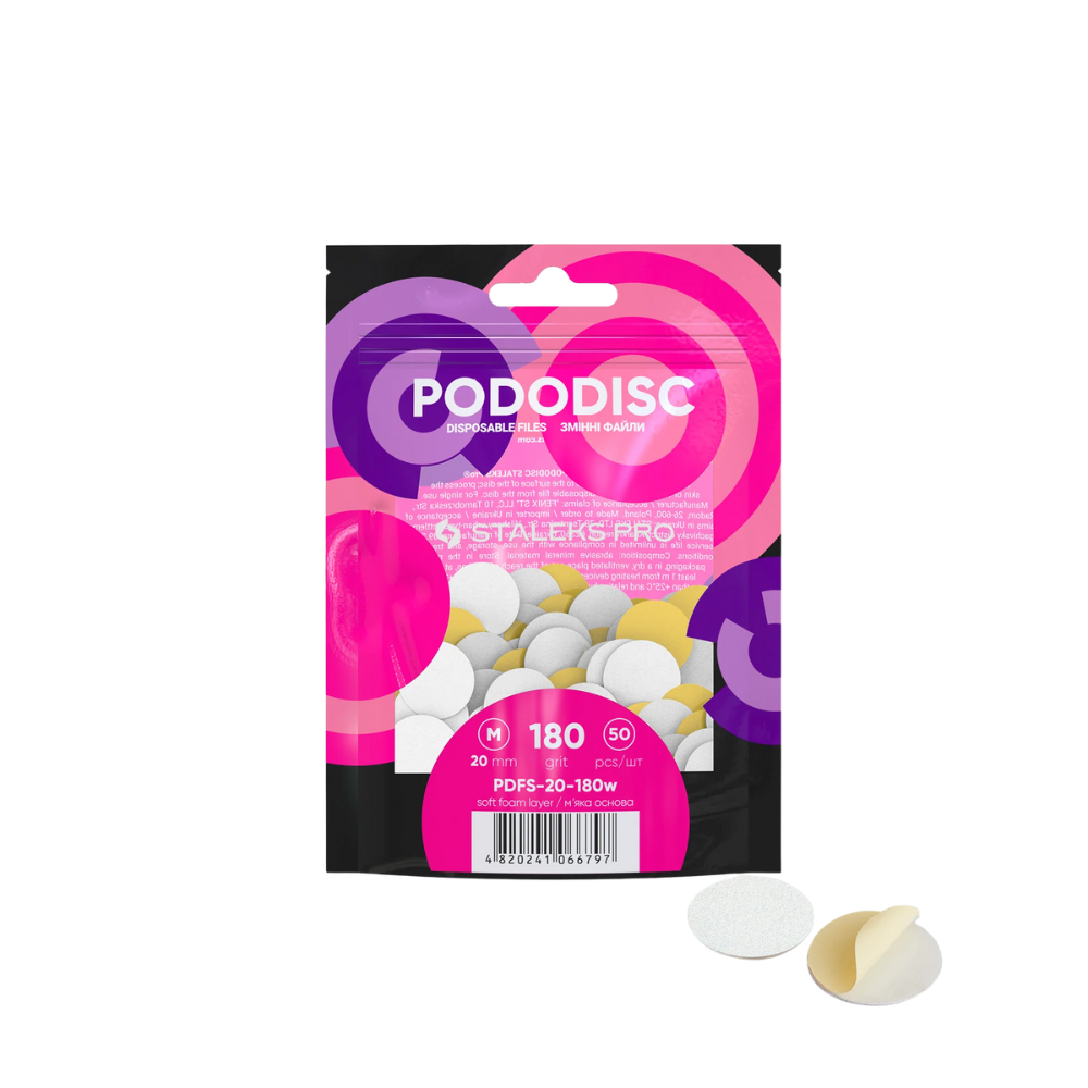 Staleks Pro Lime Morbide Ricambio Pododisc Pro M 180 grit 20 mm – 50 pz monouso per pedicure professionale