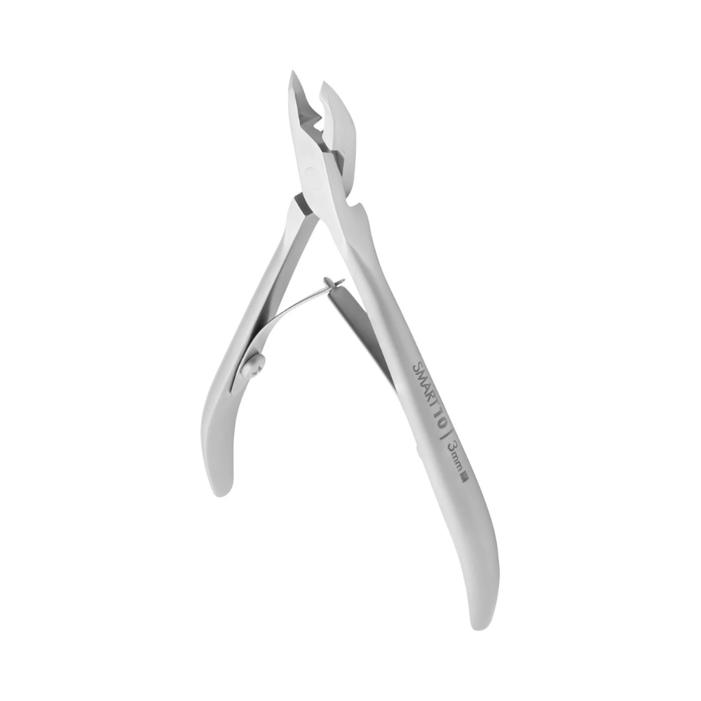 Tronchesina SMART 10 per cuticole con lama inclinata da 3 mm e manici dritti satinati