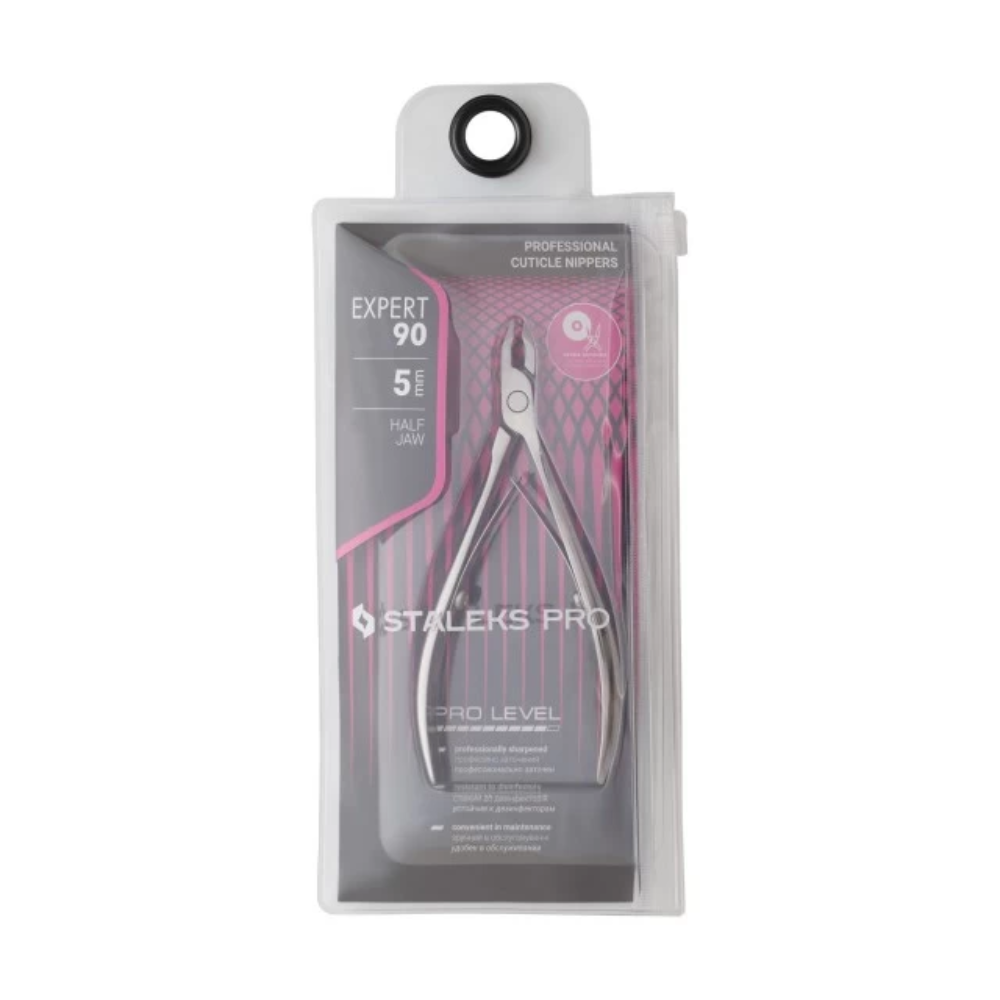 Tronchesina professionale per cuticole EXPERT 90 da 5 mm con lama inclinata e manici lunghi