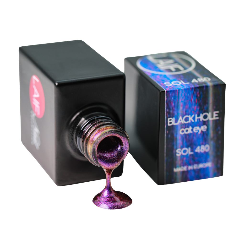 Laif Soak Off Gel SOL480 Black Hole Cat Eye – smalto semipermanente blu viola magnetico effetto cat eye