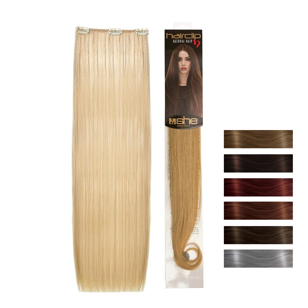 She Hair Clip 19 Capelli 100% Naturali 50/55cm